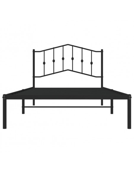 Giroletto con Testiera in Metallo Nero 107x203 cm