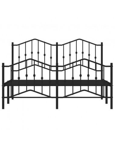 Giroletto con Testiera e Pediera Metallo Nero 140x200 cm