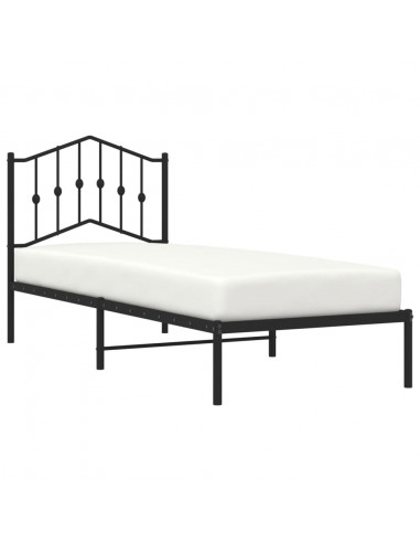 Giroletto con Testiera in Metallo Nero 90x190 cm