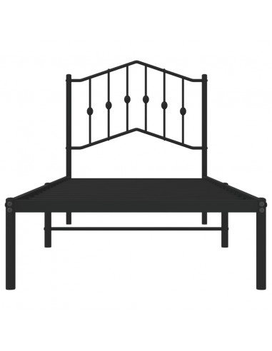 Giroletto con Testiera in Metallo Nero 90x190 cm