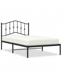 Giroletto con Testiera in Metallo Nero 100x190 cm 2