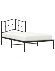 Giroletto con Testiera in Metallo Nero 100x190 cm 2