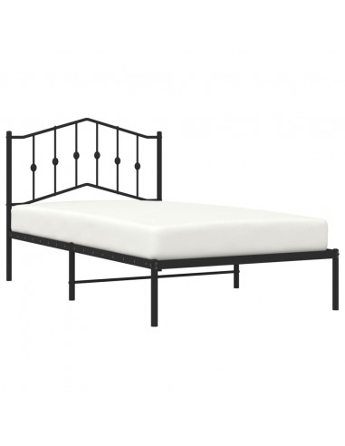 Giroletto con Testiera in Metallo Nero 100x190 cm