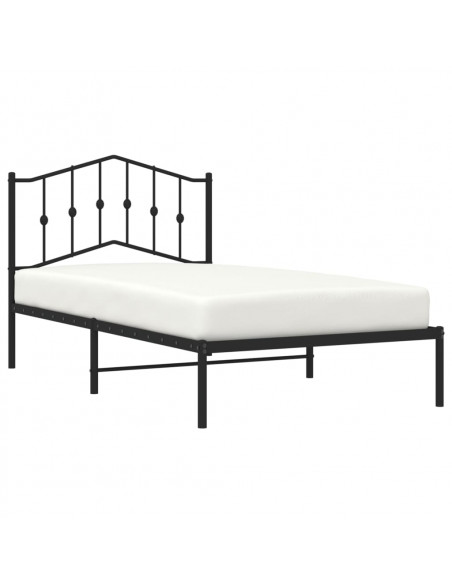 Giroletto con Testiera in Metallo Nero 100x190 cm