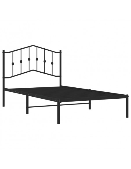 Giroletto con Testiera in Metallo Nero 100x190 cm