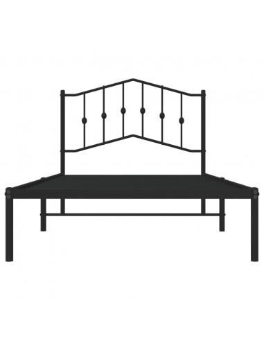 Giroletto con Testiera in Metallo Nero 100x190 cm