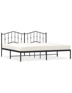 Giroletto con Testiera in Metallo Nero 193x203 cm 2