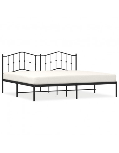 Giroletto con Testiera in Metallo Nero 193x203 cm