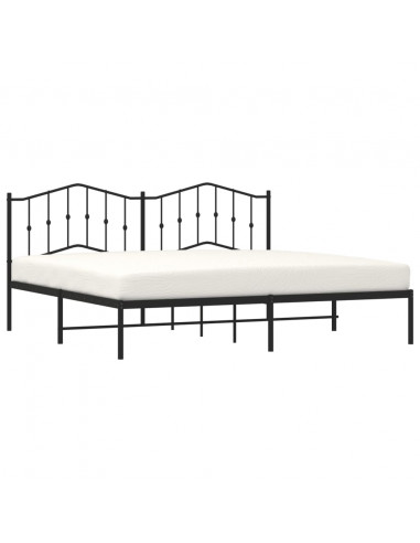 Giroletto con Testiera in Metallo Nero 193x203 cm