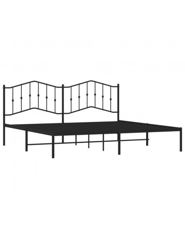 Giroletto con Testiera in Metallo Nero 193x203 cm