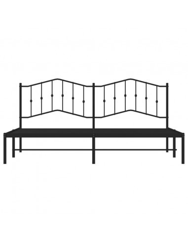 Giroletto con Testiera in Metallo Nero 193x203 cm