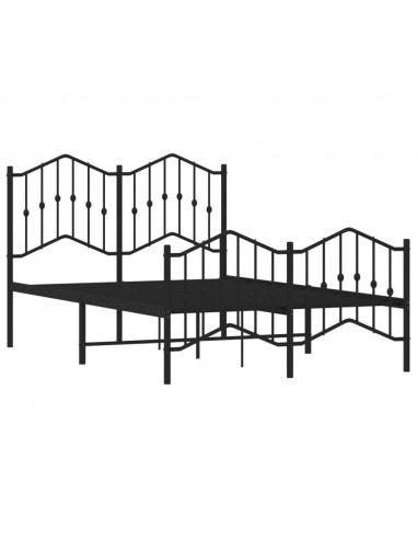 Giroletto con Testiera e Pediera Metallo Nero 120x200 cm