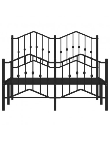 Giroletto con Testiera e Pediera Metallo Nero 120x200 cm