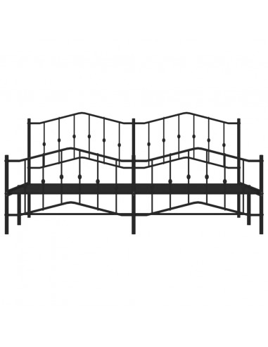 Giroletto con Testiera e Pediera Metallo Nero 193x203 cm