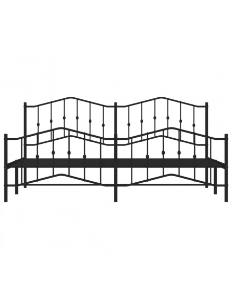 Giroletto con Testiera e Pediera Metallo Nero 193x203 cm