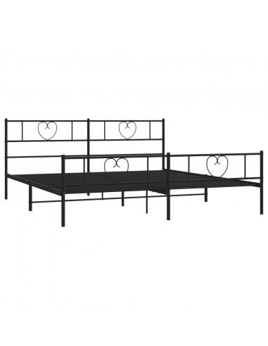 Giroletto con Testiera e Pediera Metallo Nero 193x203 cm