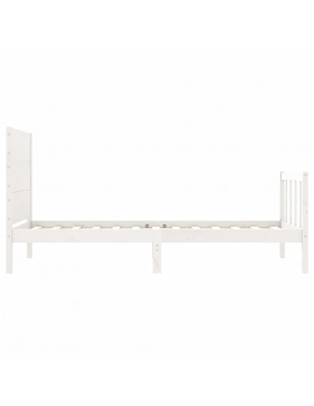 Giroletto con Testiera Bianco 100x200 cm in Legno Massello