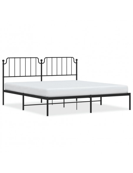 Giroletto con Testiera in Metallo Nero 183x213 cm