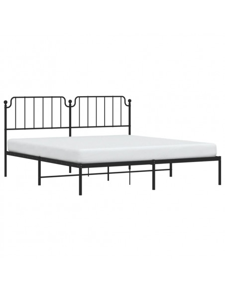Giroletto con Testiera in Metallo Nero 183x213 cm