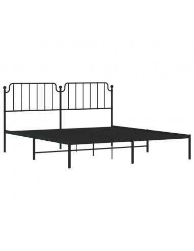 Giroletto con Testiera in Metallo Nero 183x213 cm