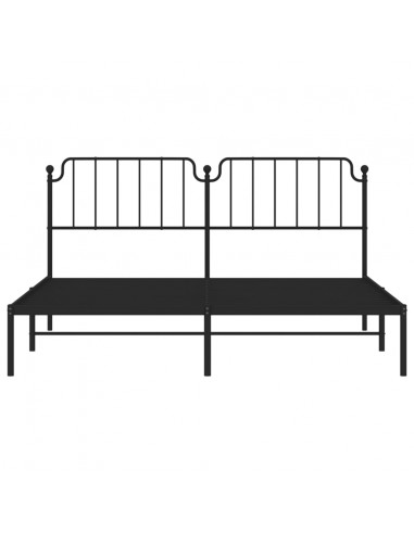 Giroletto con Testiera in Metallo Nero 183x213 cm