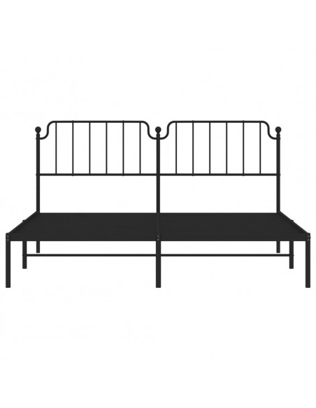 Giroletto con Testiera in Metallo Nero 183x213 cm
