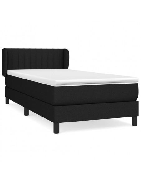 Giroletto a Molle con Materasso Nero 90x200 cm in Tessuto