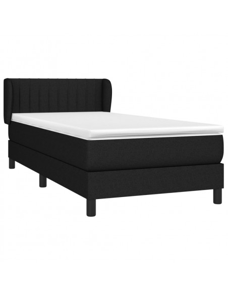 Giroletto a Molle con Materasso Nero 90x200 cm in Tessuto