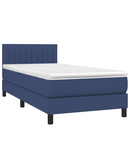 Giroletto a Molle con Materasso Blu 90x190 cm in Tessuto