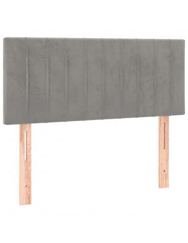 Giroletto a Molle con Materasso Grigio Chiaro 90x200 cm Velluto