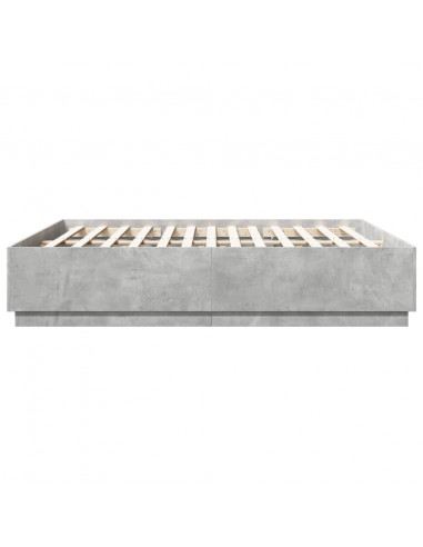 Giroletto Luci LED Grigio Cemento 200x200 cm Legno Multistrato