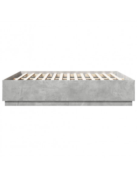 Giroletto Luci LED Grigio Cemento 200x200 cm Legno Multistrato