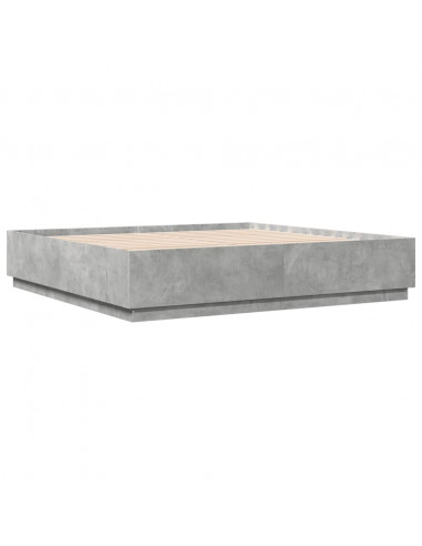 Giroletto Luci LED Grigio Cemento 200x200 cm Legno Multistrato