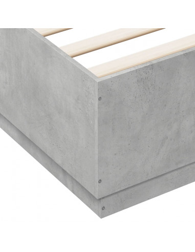 Giroletto Luci LED Grigio Cemento 200x200 cm Legno Multistrato