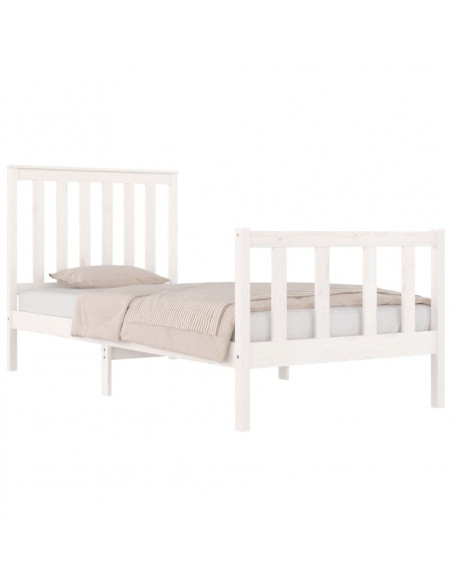 Giroletto in Legno Massello Bianco 75x190 cm Small Single
