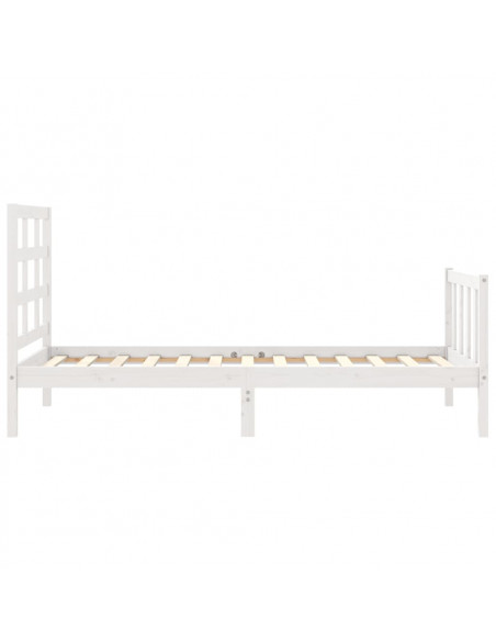 Giroletto con Testiera Bianco Small Single Legno Massello