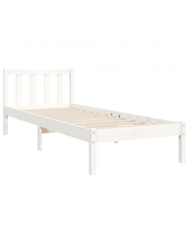 Giroletto con Testiera Bianco Small Single Legno Massello