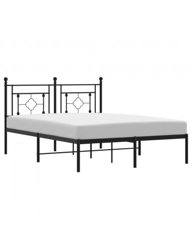 Giroletto con Testiera in Metallo Nero 140x190 cm