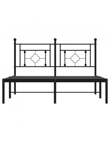 Giroletto con Testiera in Metallo Nero 140x190 cm