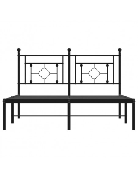 Giroletto con Testiera in Metallo Nero 140x190 cm
