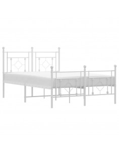 Giroletto con Testiera e Pediera Metallo Bianco 120x190 cm 2