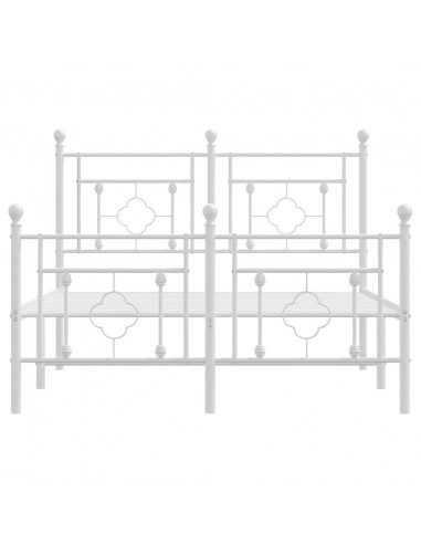 Giroletto con Testiera e Pediera Metallo Bianco 120x190 cm