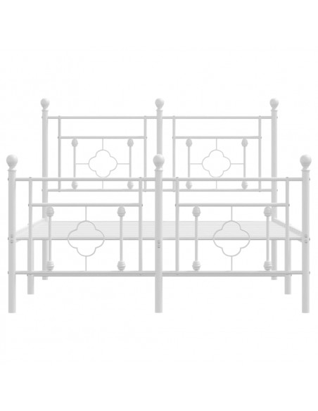 Giroletto con Testiera e Pediera Metallo Bianco 120x190 cm