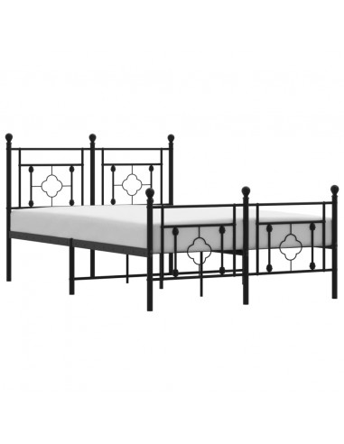 Giroletto con Testiera e Pediera Metallo Nero 120x190 cm