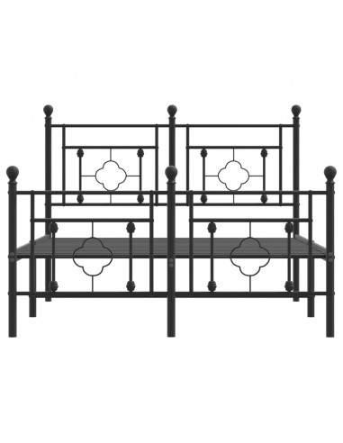 Giroletto con Testiera e Pediera Metallo Nero 120x190 cm