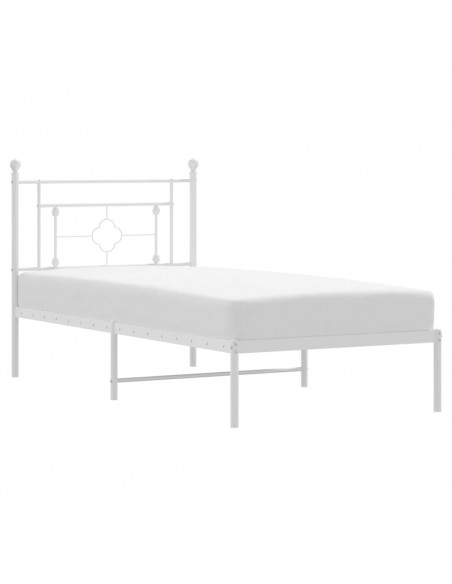 Giroletto con Testiera Metallo Bianco 90x190 cm