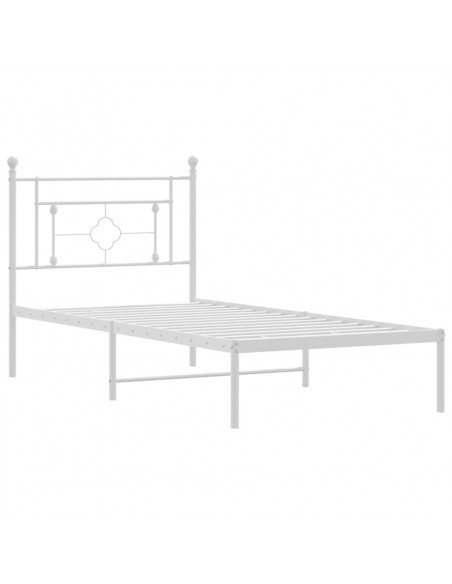 Giroletto con Testiera Metallo Bianco 90x190 cm