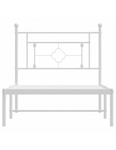 Giroletto con Testiera Metallo Bianco 90x190 cm