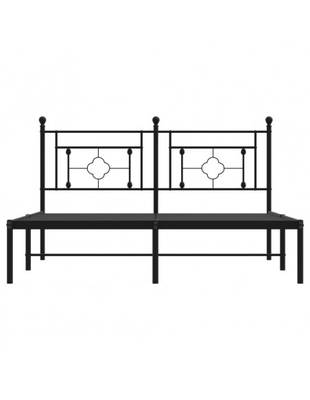 Giroletto con Testiera in Metallo Nero 150x200 cm