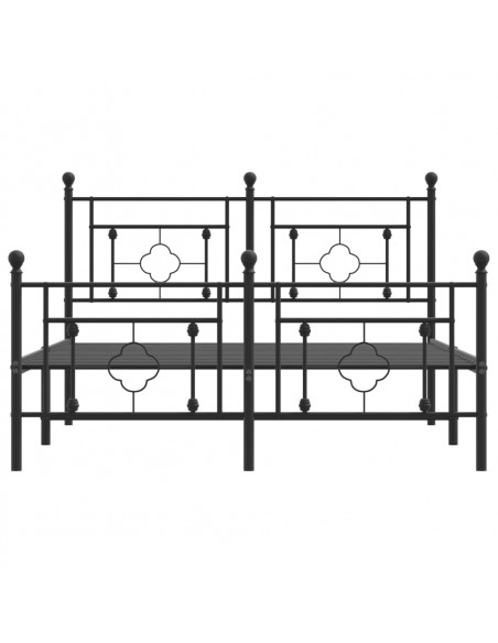 Giroletto con Testiera e Pediera Metallo Nero 140x190 cm